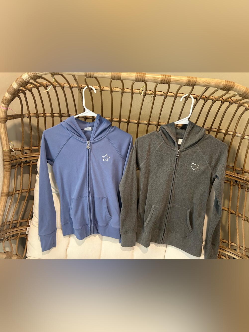 abercrombie kids Blue and Gray Star Zip Hoodies